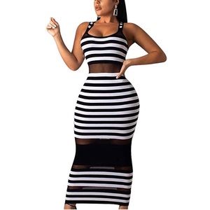 Black/White Maxi Dress